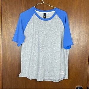 Adidas Woman’s Casual Short Sleeve Basic Grey and Blue Tee